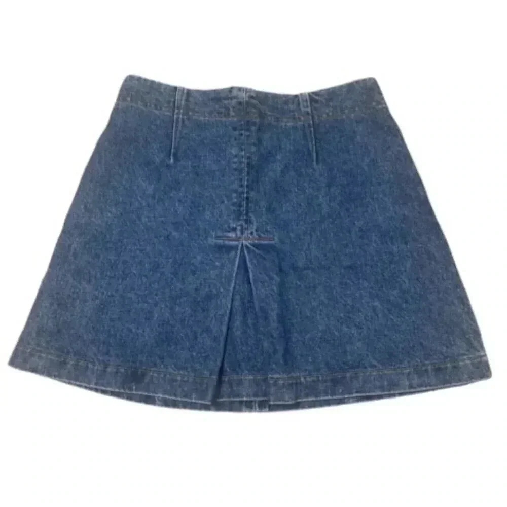 Women's Vintage 80's Gene Montesano Bongo Blue Denim Jean Pencil Skirt Sz 7 VTG - Picture 2 of 7